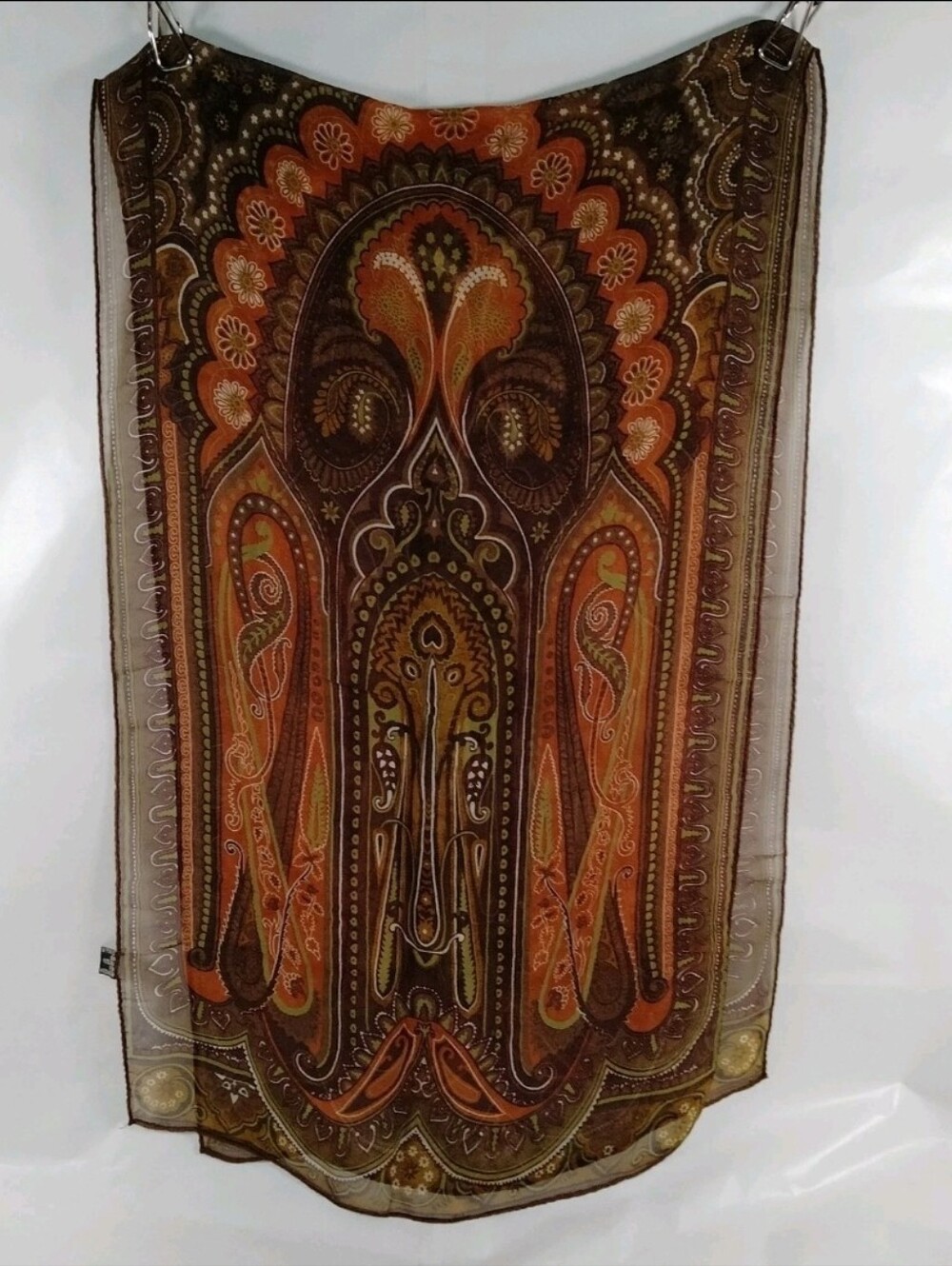 ETRO 100% silk paisley & floral long vintage stole/scarf